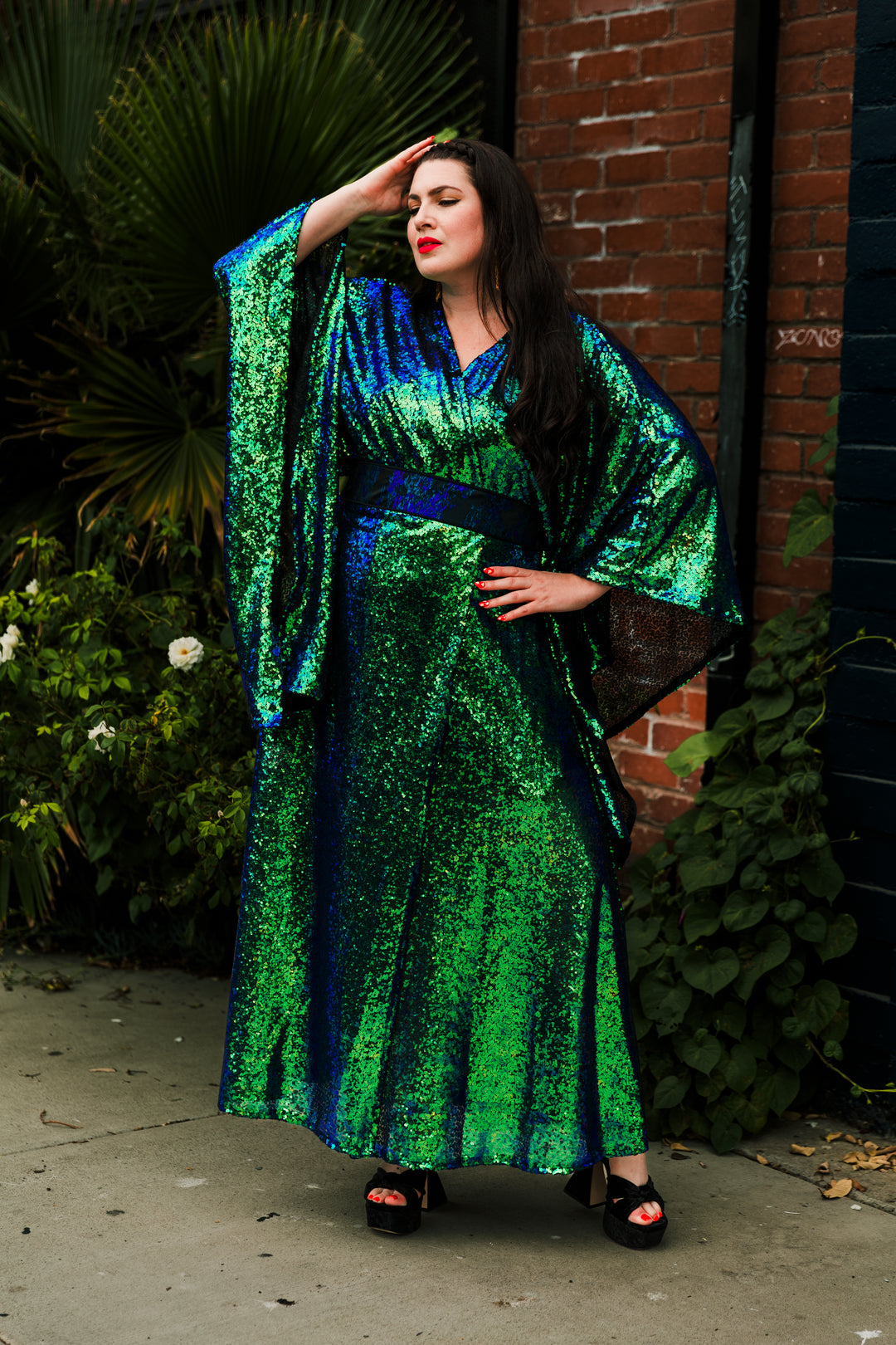 Runway Bohémienne Kimono Robe in "Elphaba”