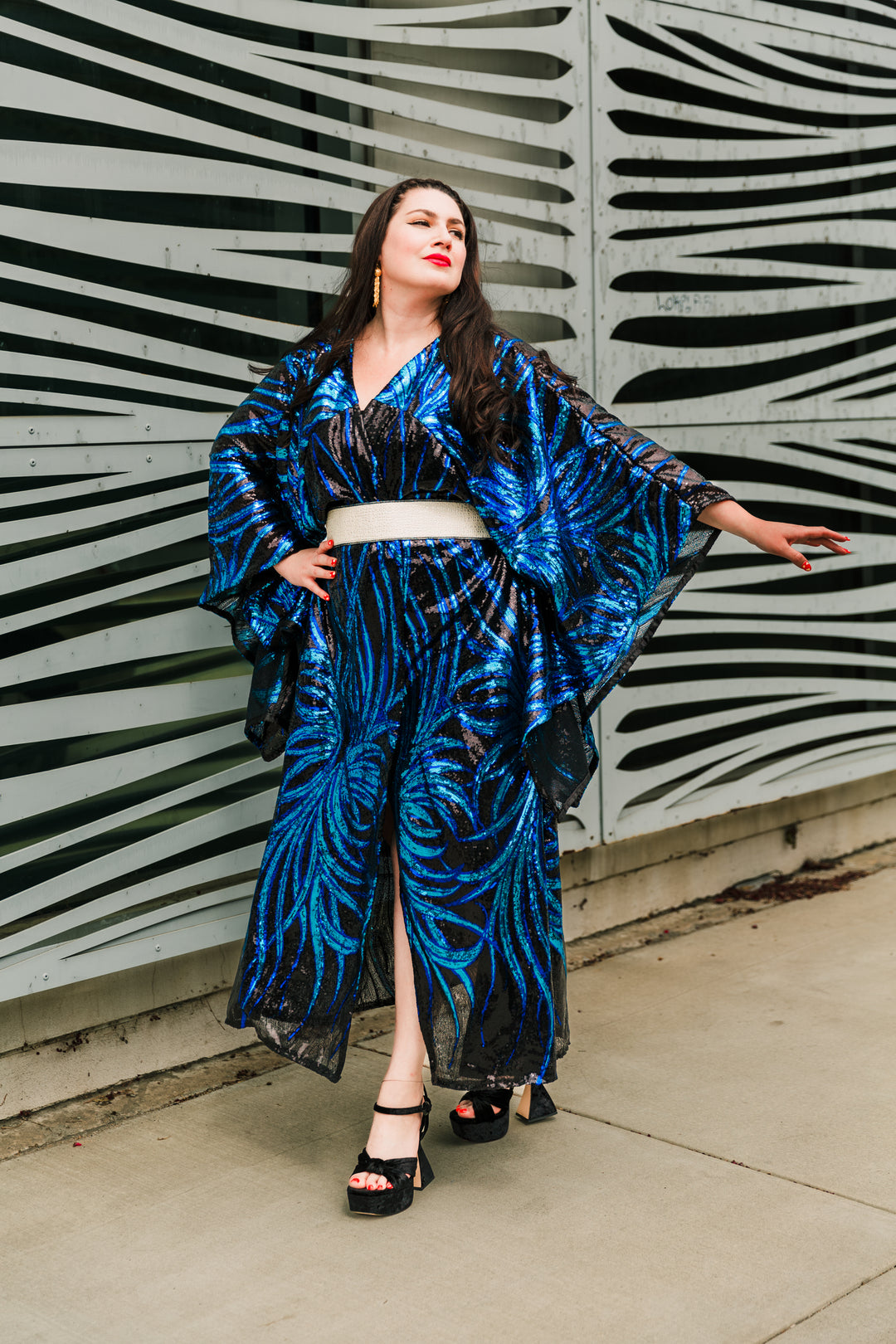 Bohémienne Sequin Kimono Robe in “Lady Sapphire Noir” (Multiple Colors)