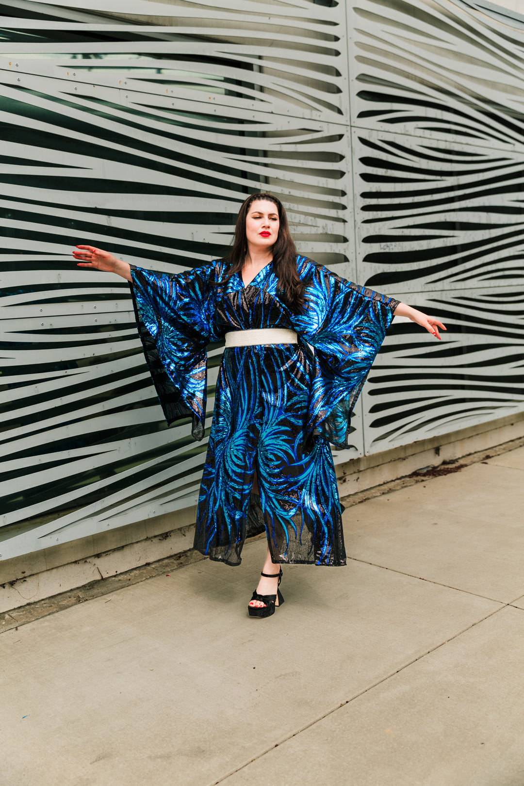 Bohémienne Sequin Kimono Robe in “Lady Sapphire Noir” (Multiple Colors)