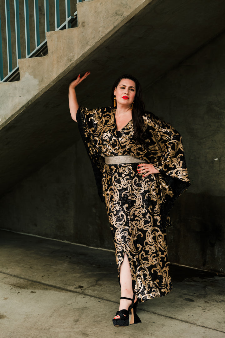 Bohémienne Kimono Robe in “Leda”