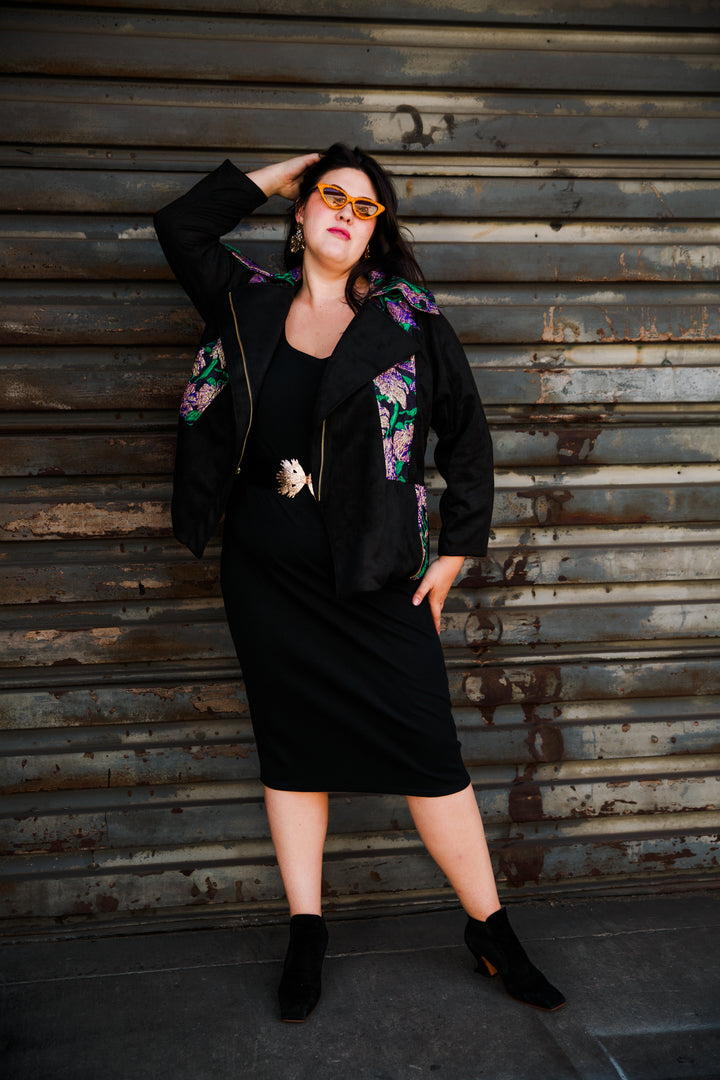 Moto Jacket in "WTF Flower" (Purple)
