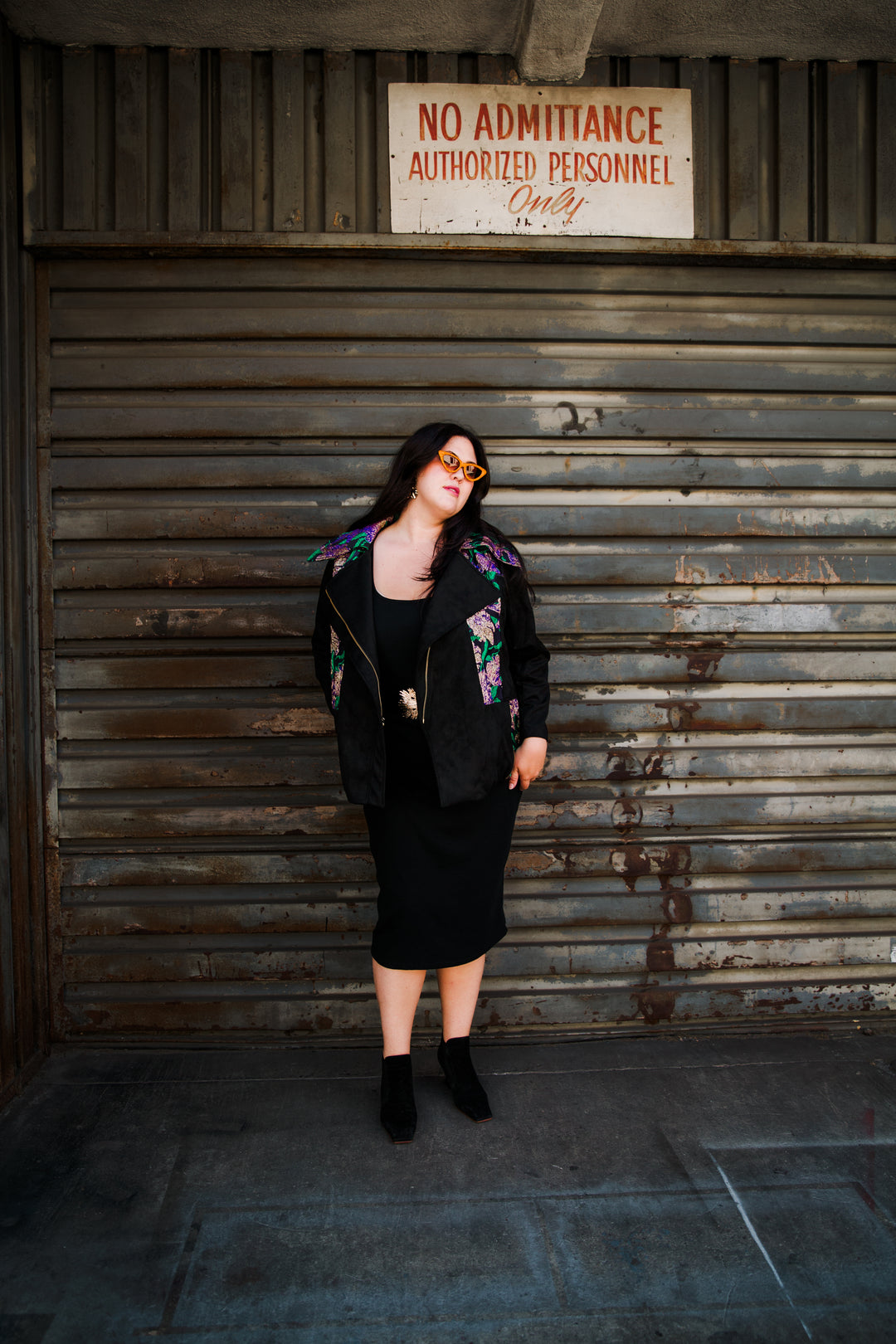 Moto Jacket in "WTF Flower" (Purple)