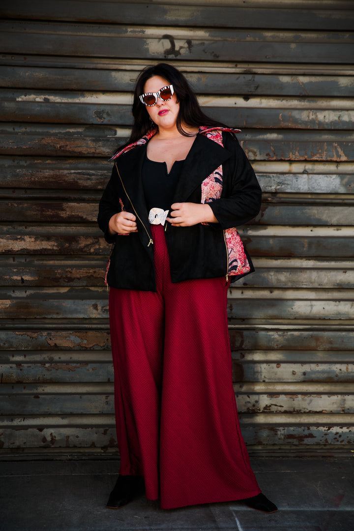 Moto Jacket in "WTF Flower" (Pink)