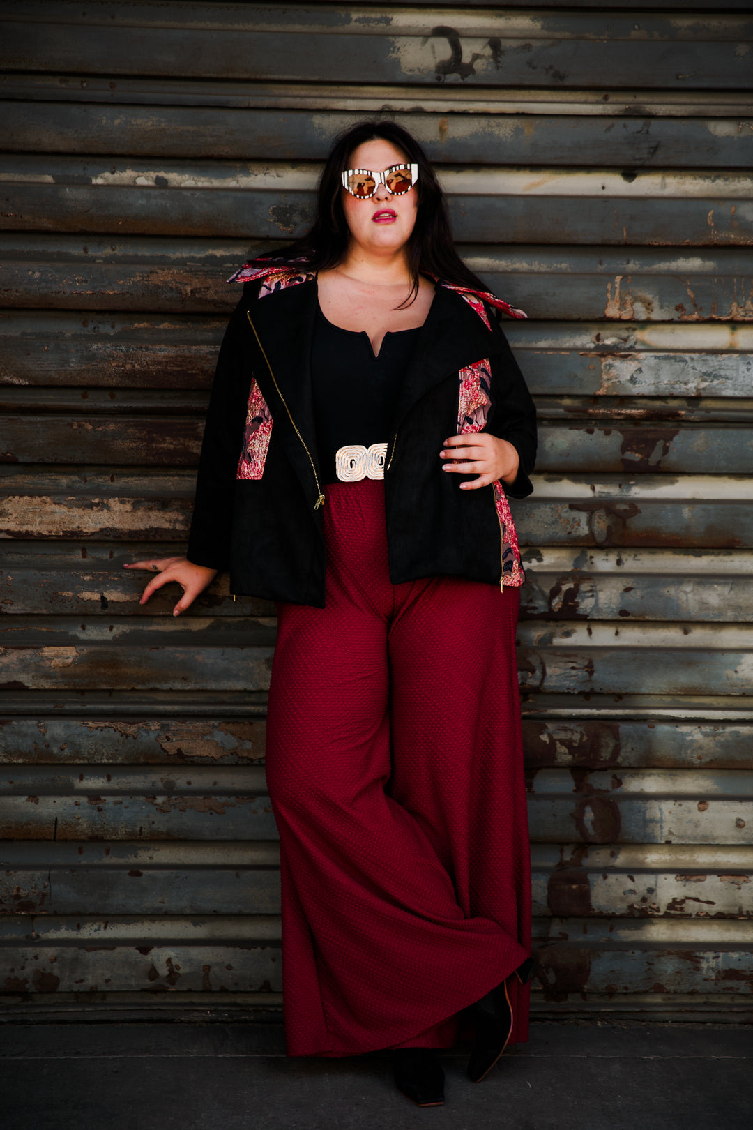 Moto Jacket in "WTF Flower" (Pink)
