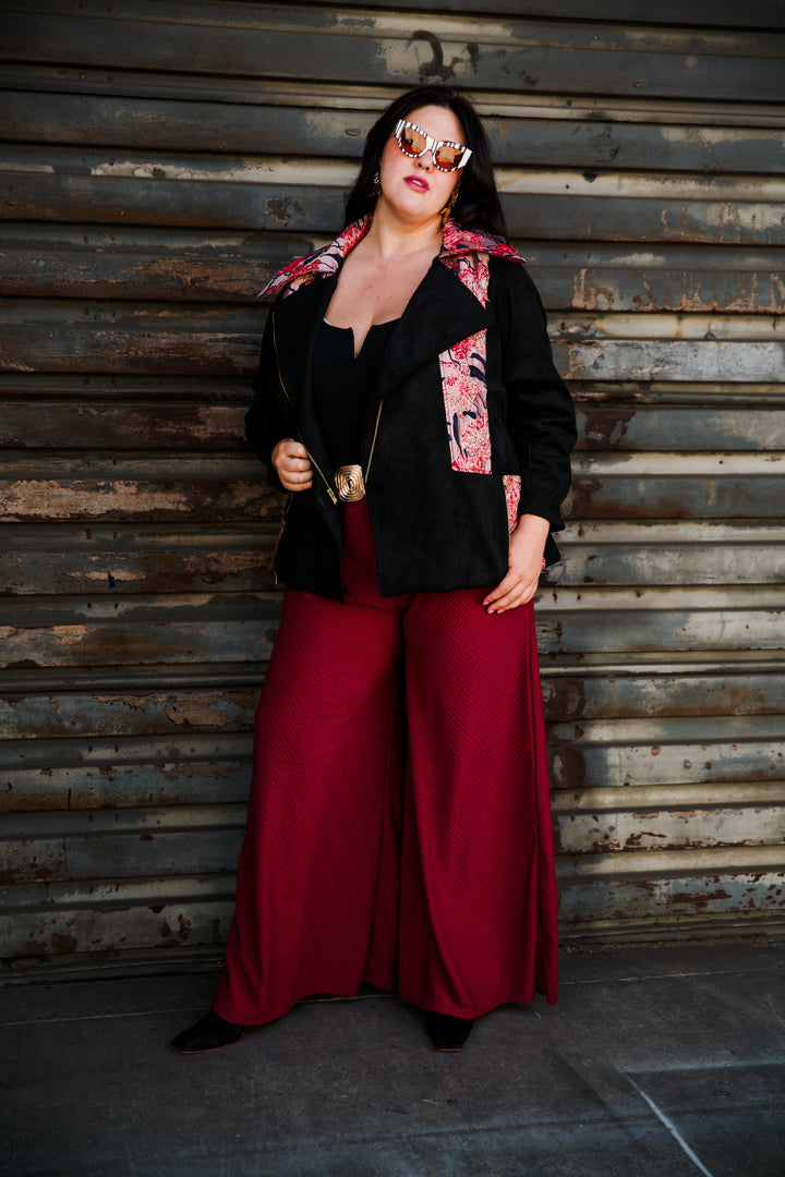 Moto Jacket in "WTF Flower" (Pink)