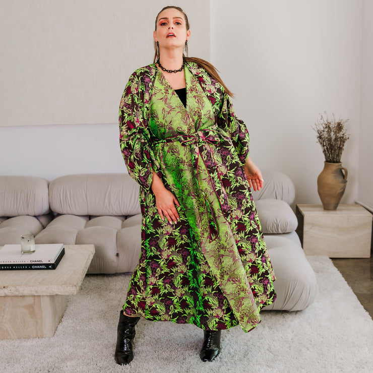 Parisian Coat in "Daphne" (Purple and Green)
