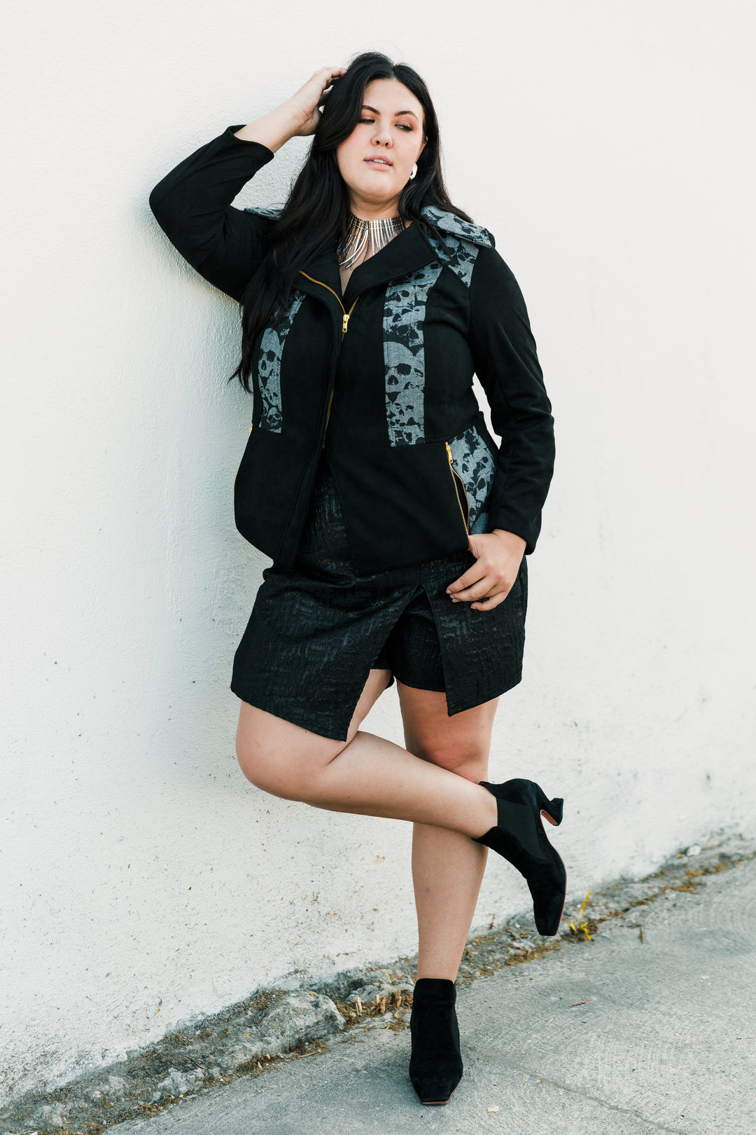Moto Jacket in "Skulls"