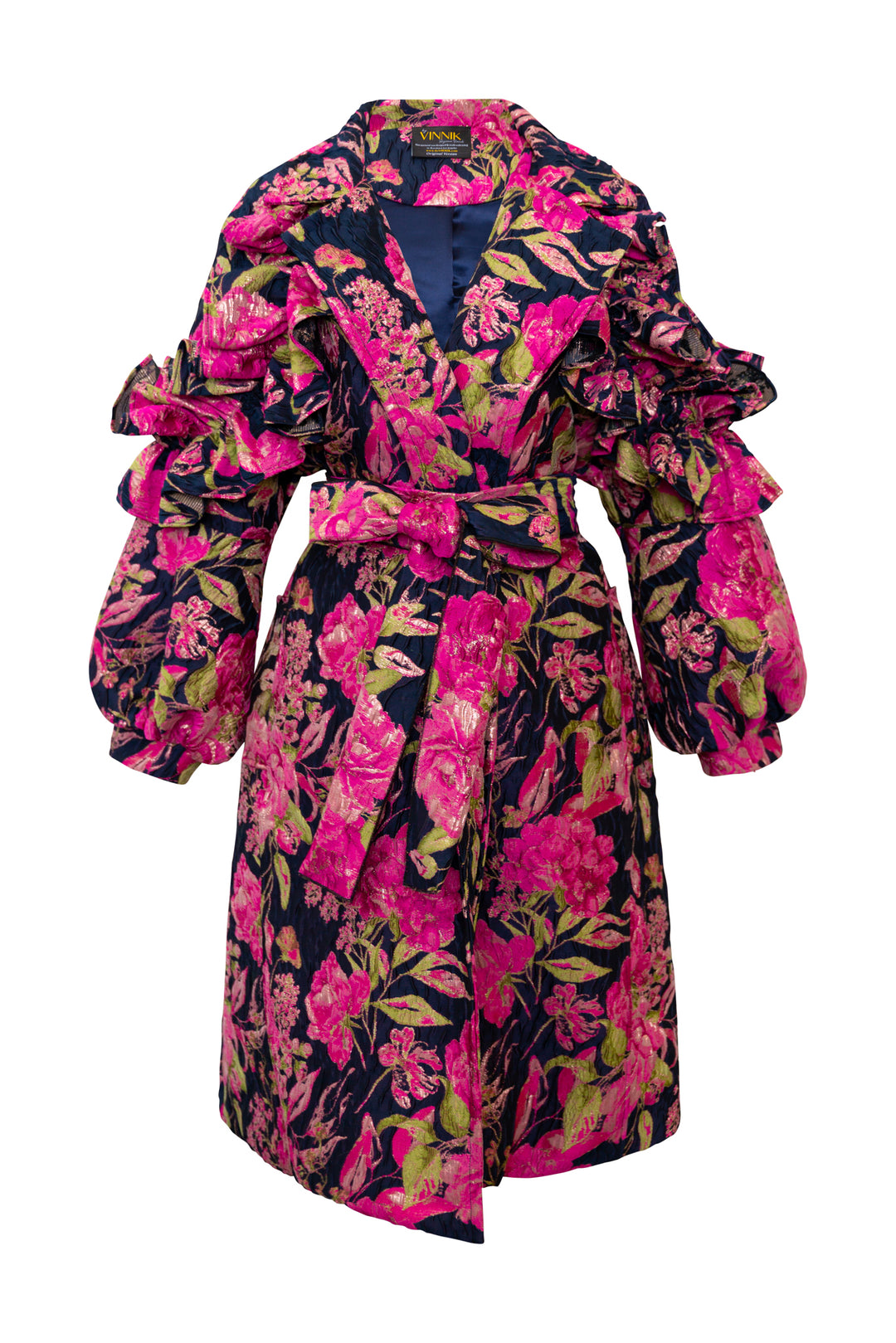 Ruffle Trench Coat in “Linda di Chaminoux”