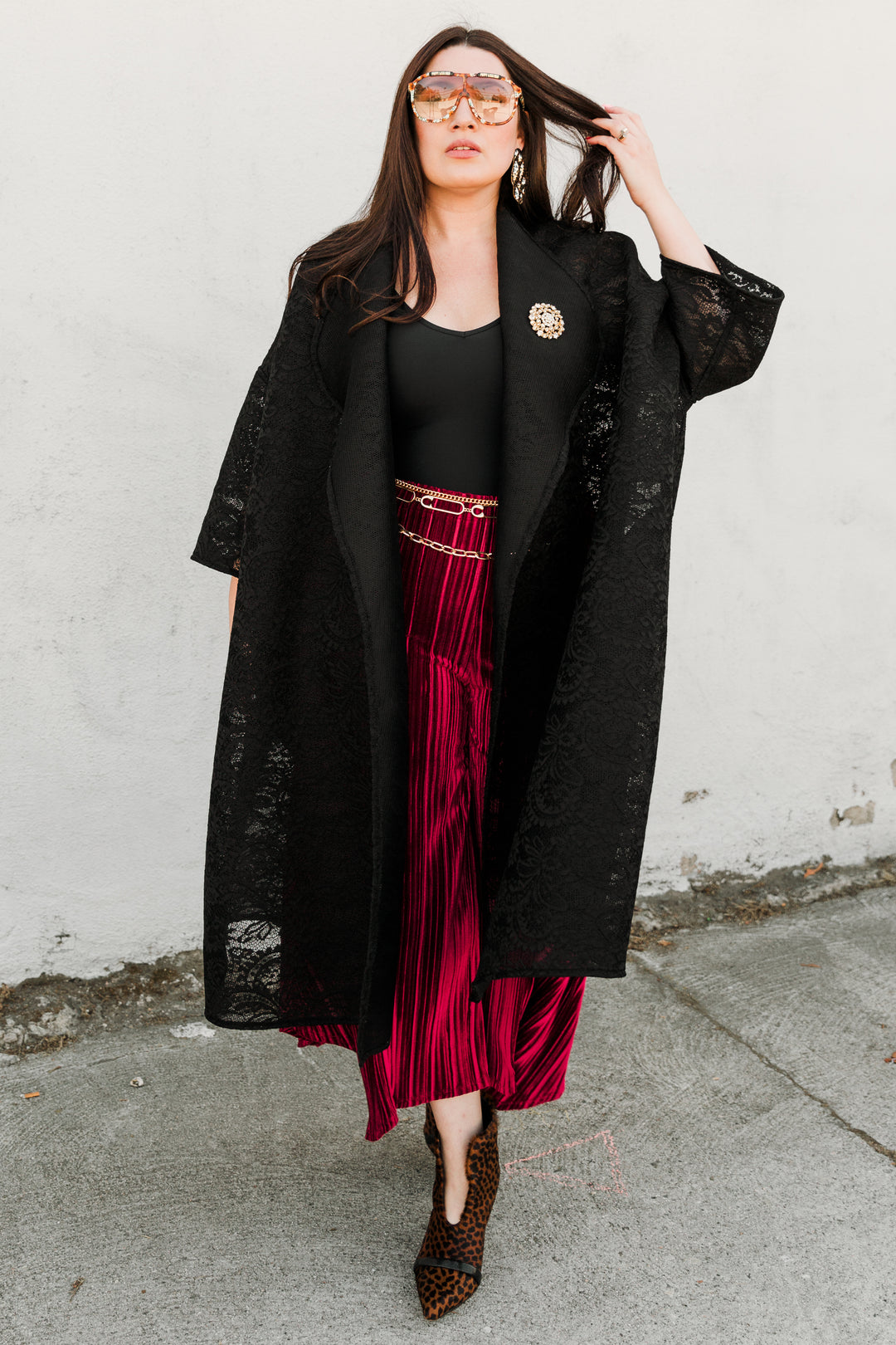 Opera Coat in "Black Lace"