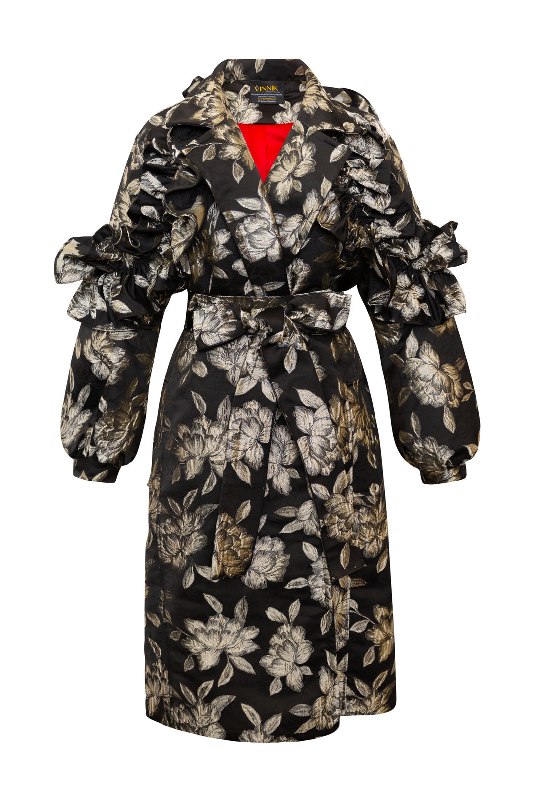 Ruffle Trench Coat in “Norma”