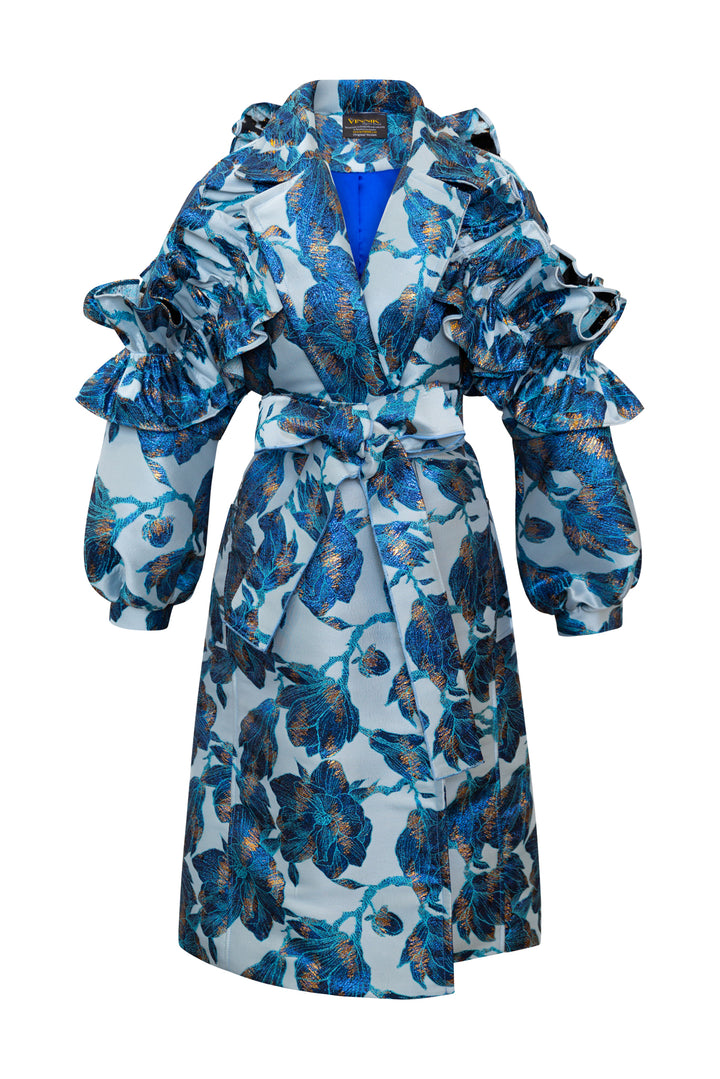 Ruffle Trench Coat in “Cendrillon”
