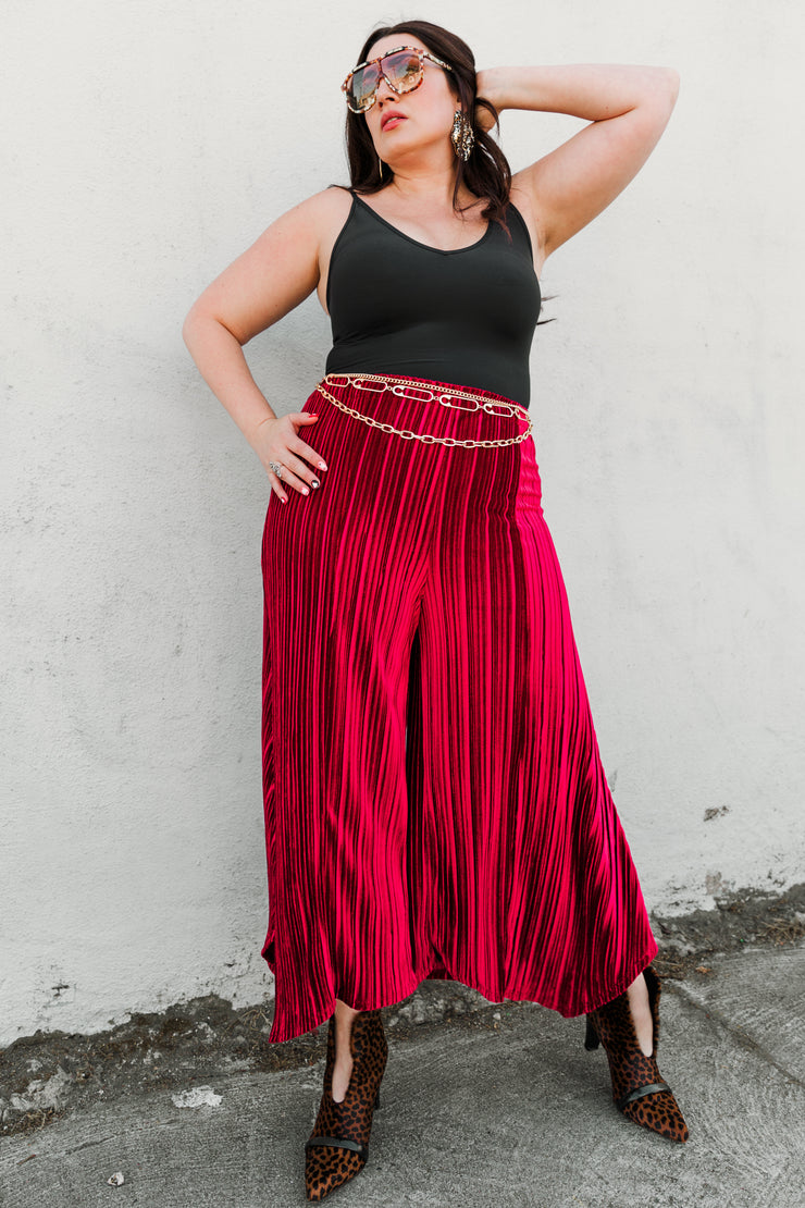 Slink Pants “Oxblood Velvet"
