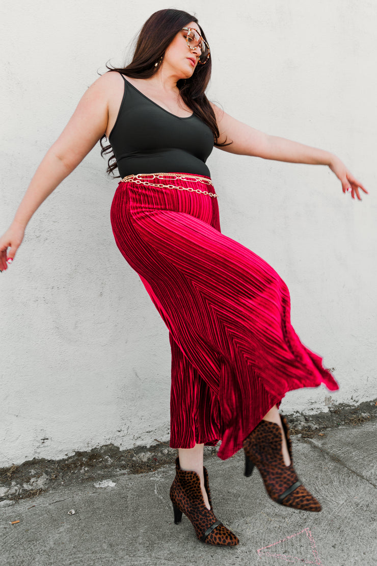 Slink Pants “Oxblood Velvet"