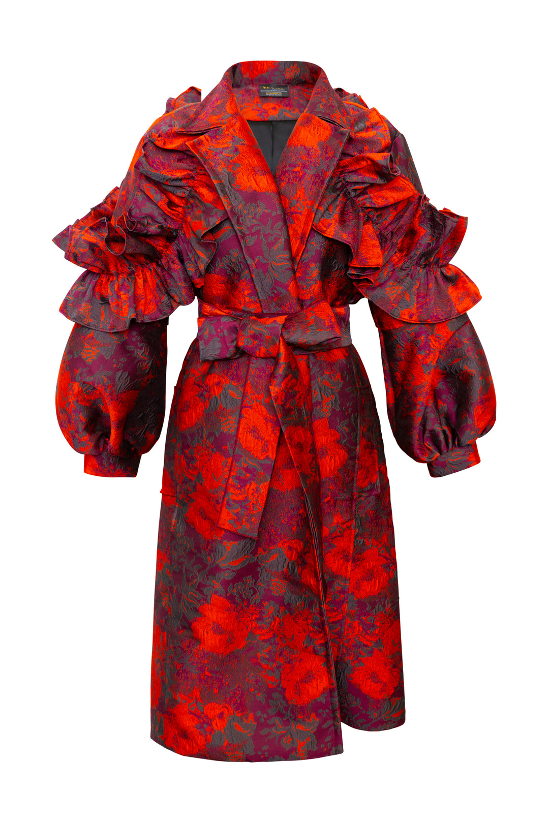 Ruffle Trench Coat in “Zelmira”