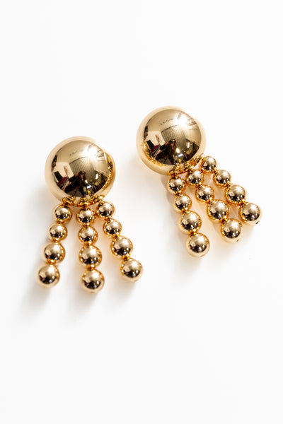 Metallic Ball Earrings  (Gold)