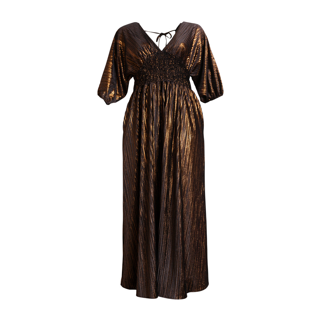 Colla Voce Dress in “Bronze Velvet”