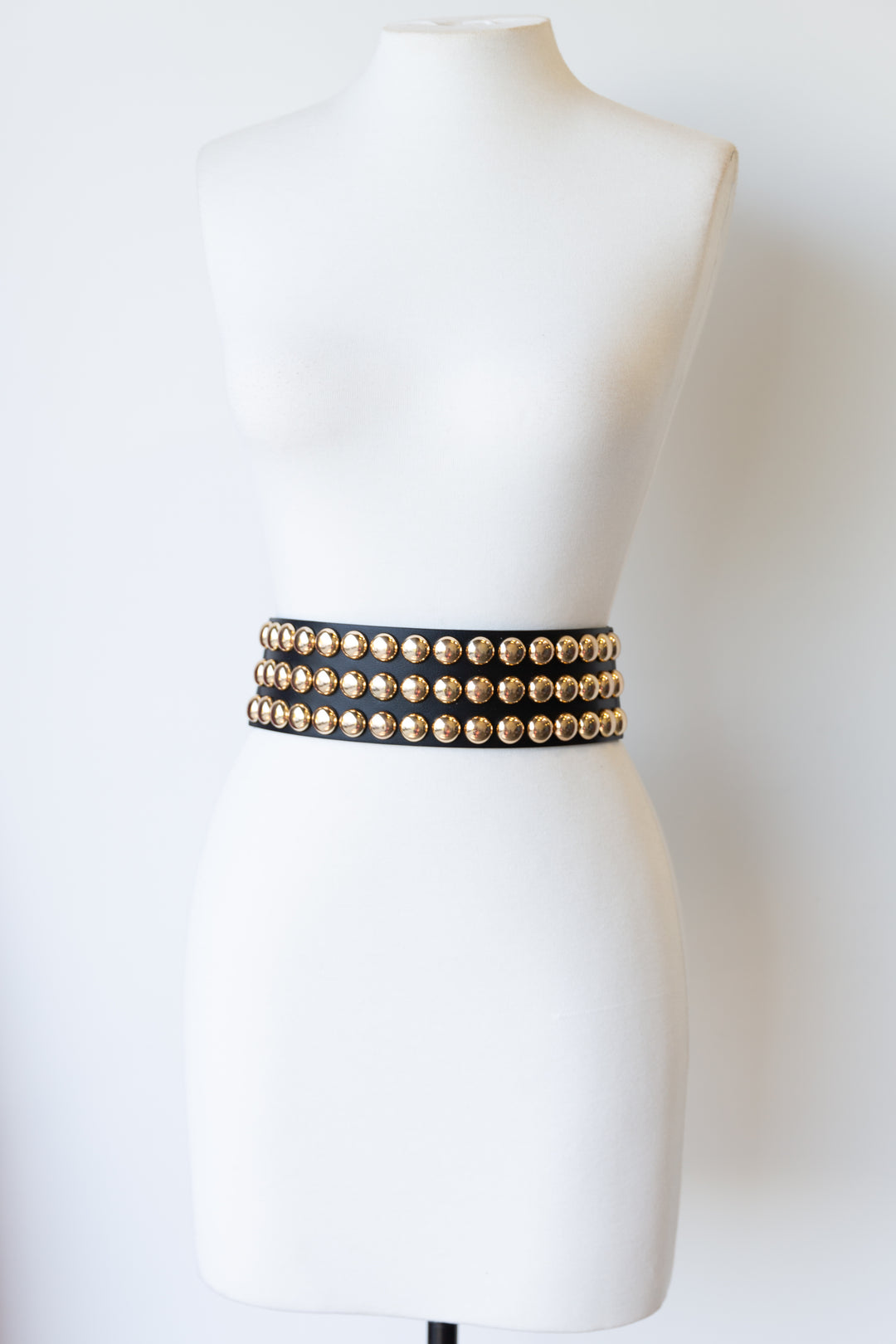 Stud Leather Belt (Gold)