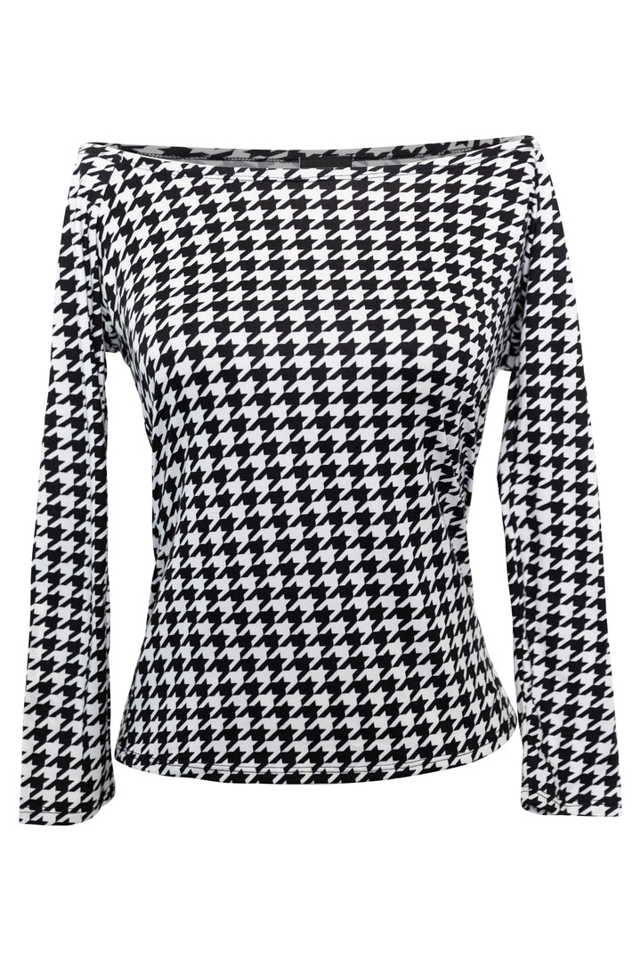 Shoulder Smolder Top in "Houndstooth"