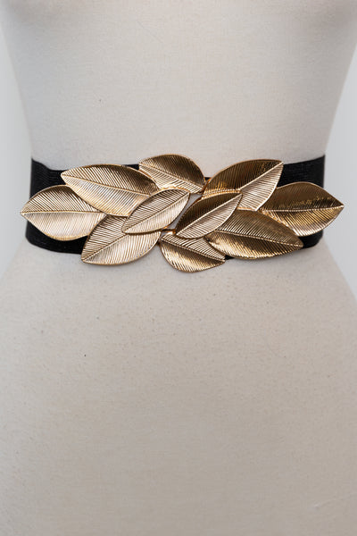 Gold Leaves Belt (Black)