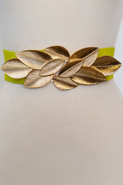 Gold Leaves Belt (Lime)