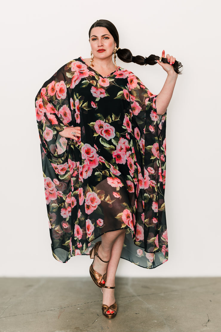 Kaftan in "Peony on the Balcony" (Midi)