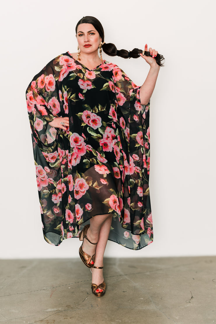 Kaftan in "Peony on the Balcony" (Midi)