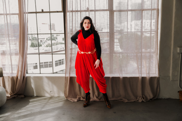 Poiret Jumpsuit in "Red Slink"