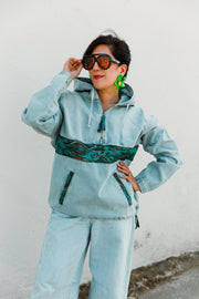 Denim Hoodie "Mefistofele" (Blue)