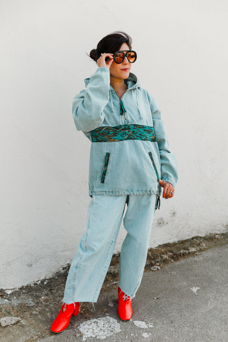 Denim Hoodie "Mefistofele" (Blue)