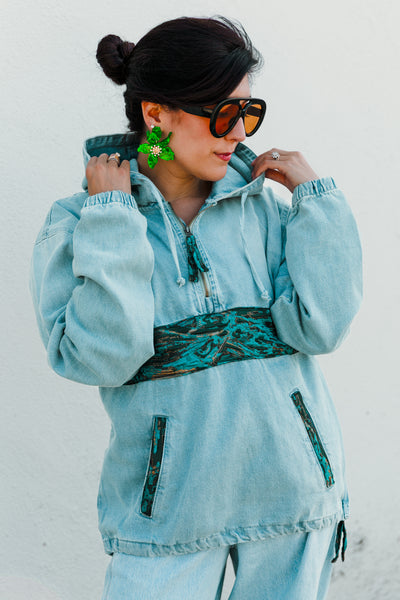 Denim Hoodie "Mefistofele" (Blue)