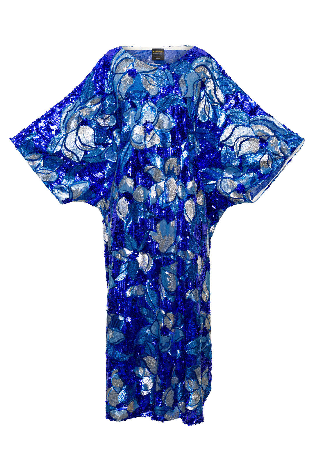 Runway Sequin Kaftan in "Disco Bouquet" (Blue)