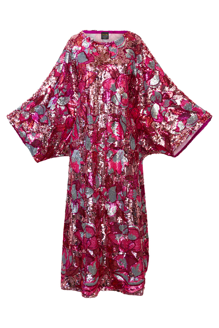 Runway Sequin Kaftan in "Disco Bouquet" (Pink)