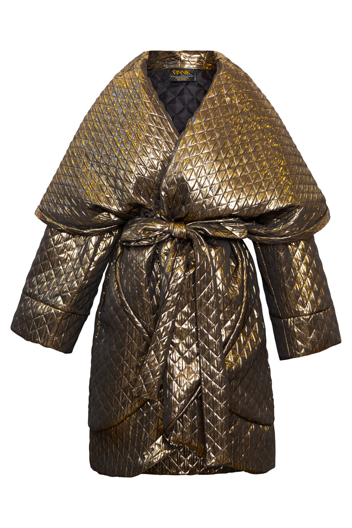 Cocoon Coat in "Gold Quilt"