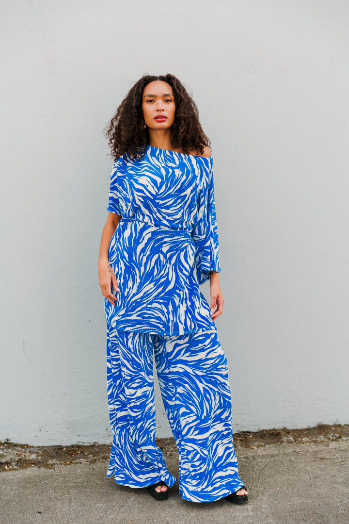 Muse Pants in "Blue Zebra Slink”