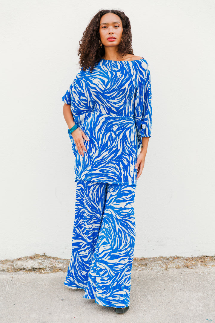 Muse Pants in "Blue Zebra Slink”