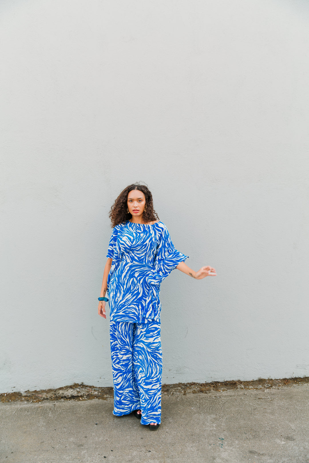 Muse Pants in "Blue Zebra Slink”