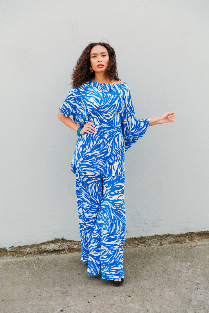 Muse Pants in "Blue Zebra Slink”
