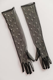 Sheer Gloves with Pearls