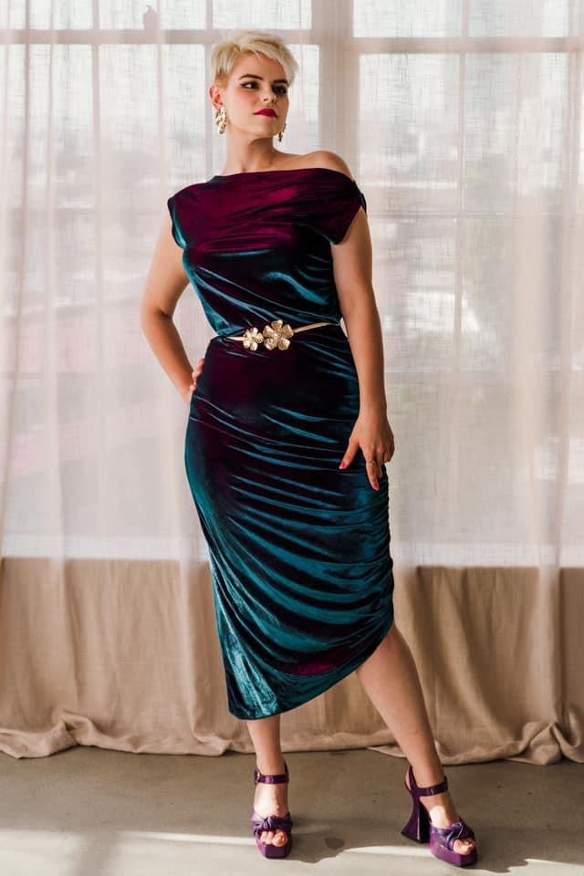 Seconda Donna Dress “Moonlit Ocean Velvet”