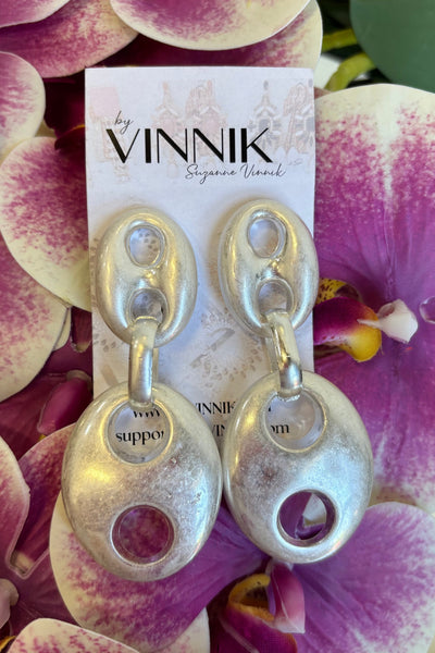 Silvery White Earrings