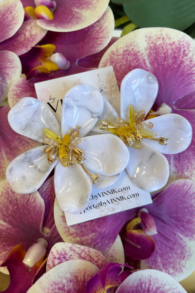 Marble Flower Earrings