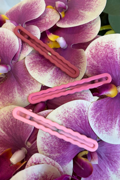 Squiggle Hairclip Set of 3 (Rosy Sunrise)