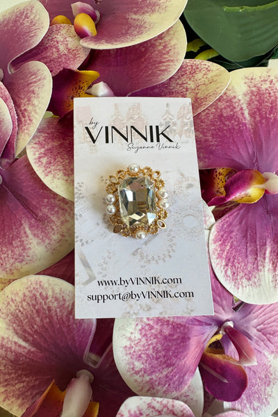 Rhinestone Charm Brooch