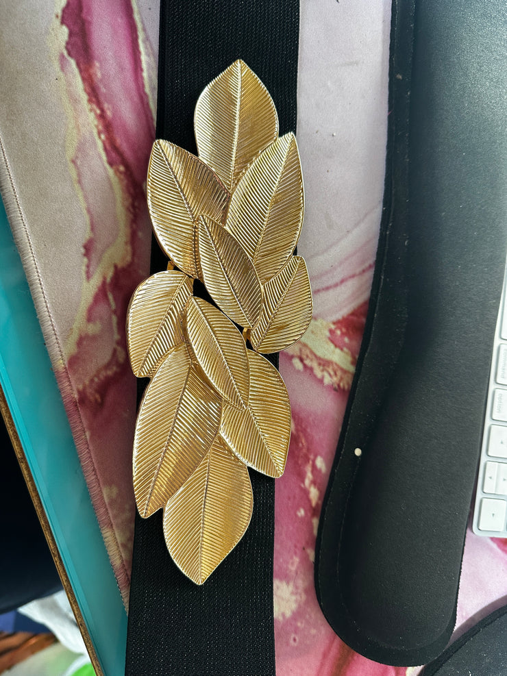 Gold Leaves Belt (Black)