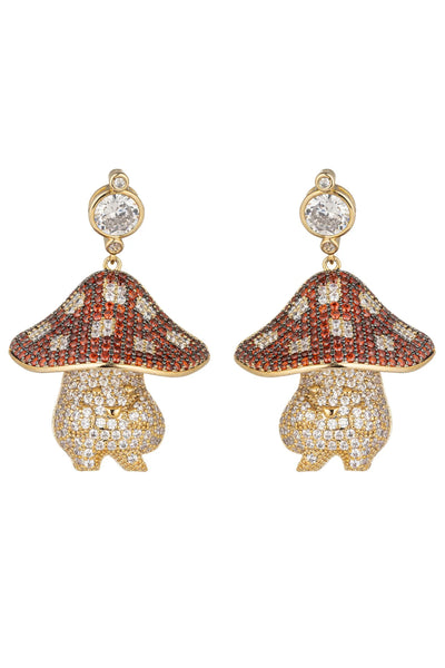 Ruby Mushroom Earrings
