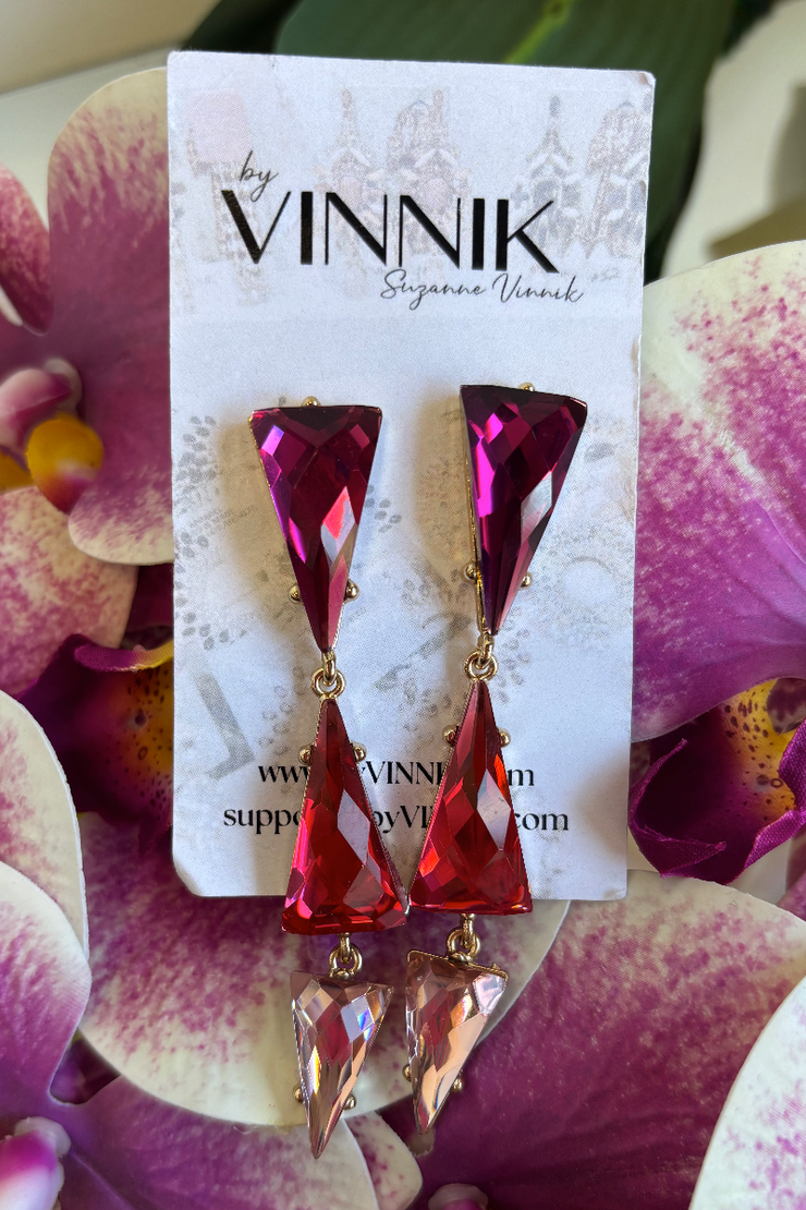 Triangle Earrings (Pink)
