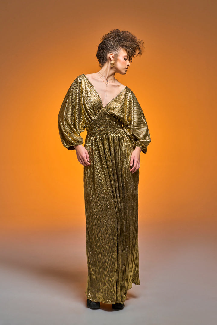 Colla Voce Dress in “Liquid Gold”