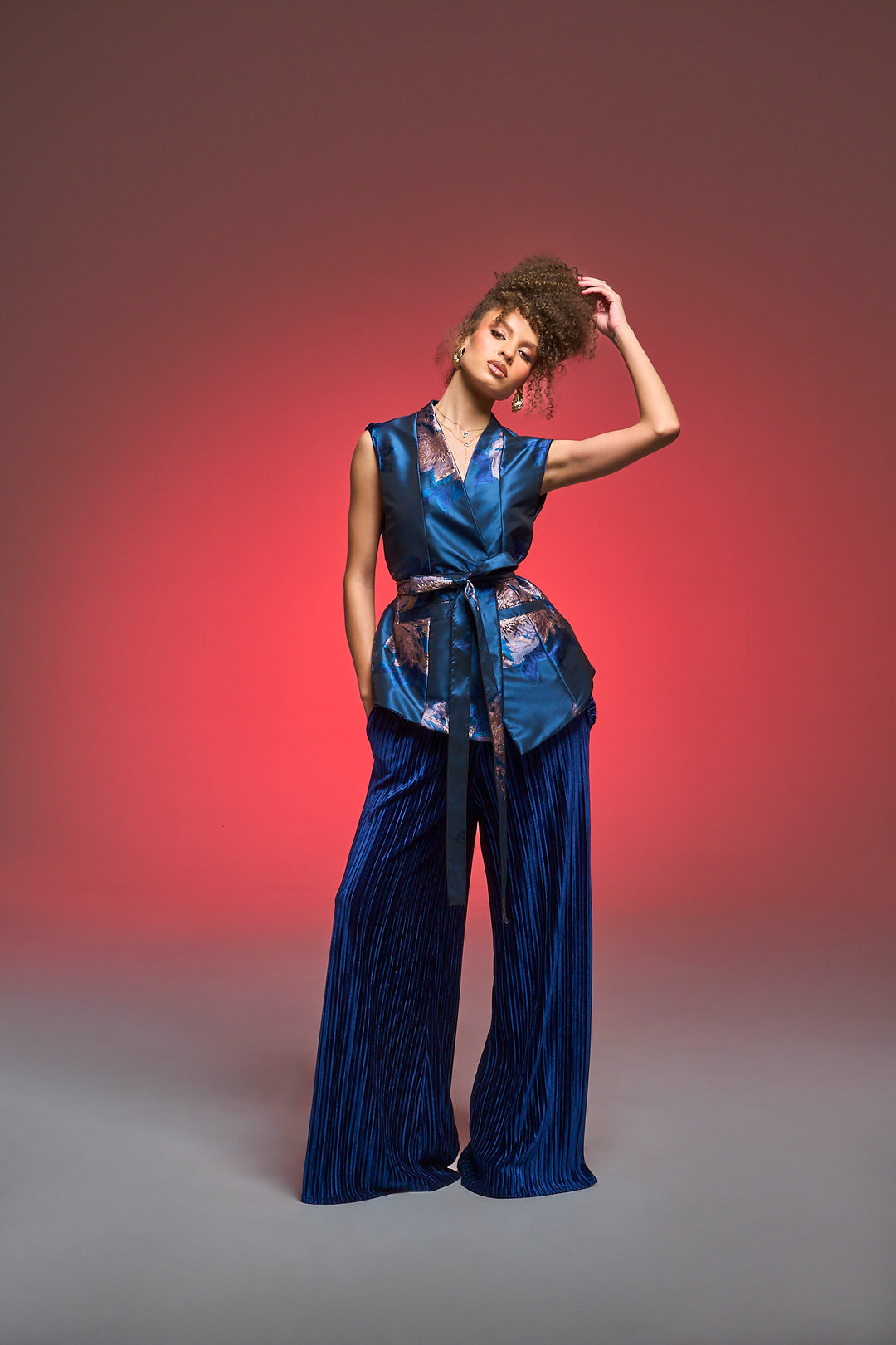 Lusso Jacquard Waistcoat in "Midnight Sonata" (Blue)