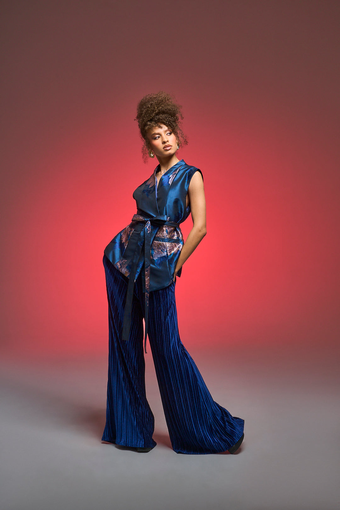 Lusso Jacquard Waistcoat in "Midnight Sonata" (Blue)