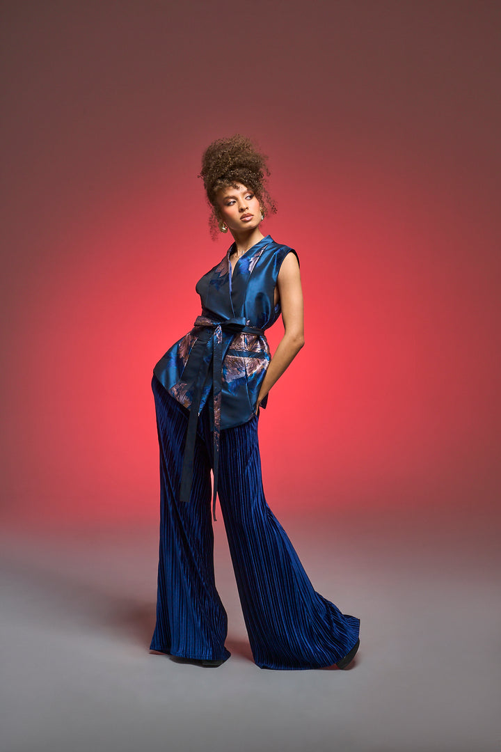 Lusso Jacquard Waistcoat in "Midnight Sonata" (Blue)